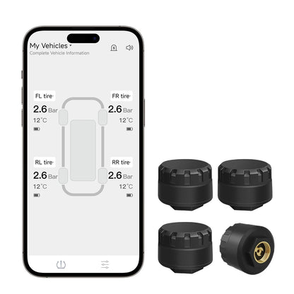 2026 Bluetooth External Tire Pressure Monitor BT TPMS Sensor For Motorcycle Car Van RV and Truck APP View 6 Major Abnormal Alarm