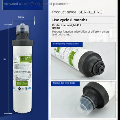 Sooel 10 Inch RO Water Filter Replacement Cartridges - PP Sediment, UDF & CTO Carbon Filters for Reverse Osmosis System Purifier