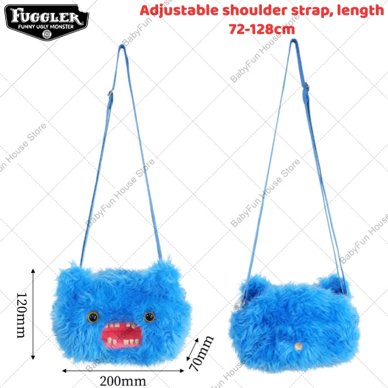 Original Fuggler Funny Ugly Teeth Monster Plush Toys Shoulder Bag Wide Eyed Weirdo Sphynx Cat Sir Belch Peluche Dolls Crossbags