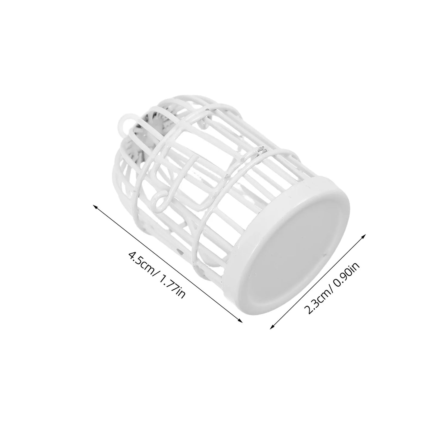 2Pcs Miniature Metal Birdcage Ornament Vintage Hanging Wire Cage Semi-Enclosed Design for Dollhouse Fairy Garden DIY Home