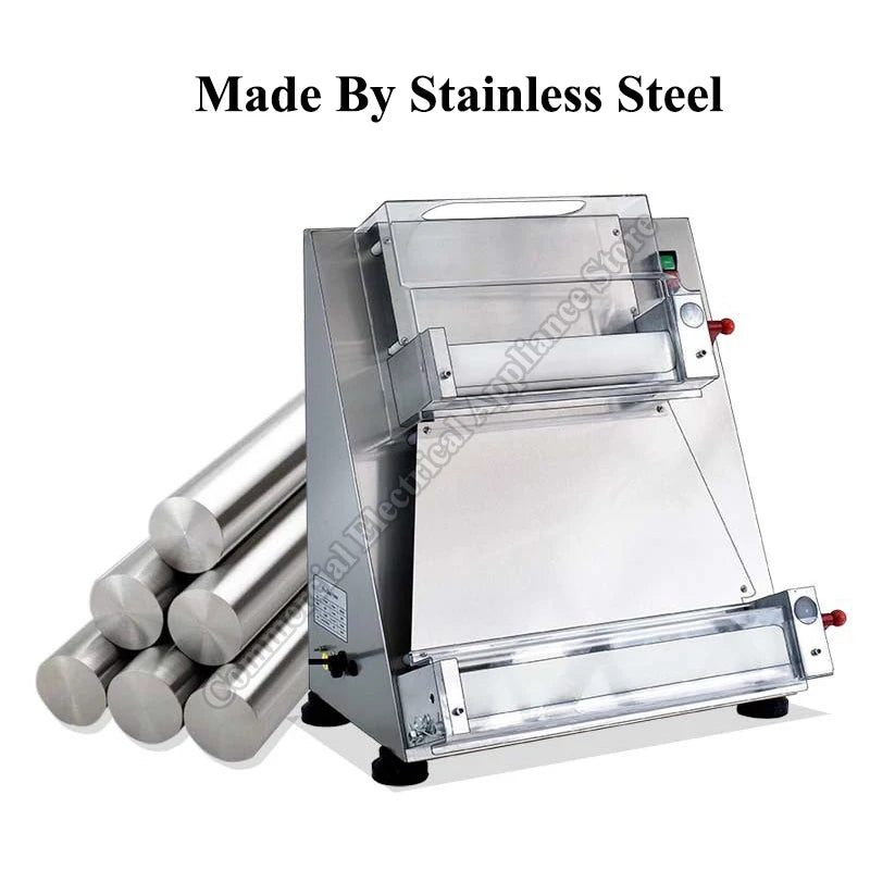Electric Pizza Forming Machine Commercial Stainless Steel Bakery Bread Dough Former Roller Sheet Pressing Cake Maker