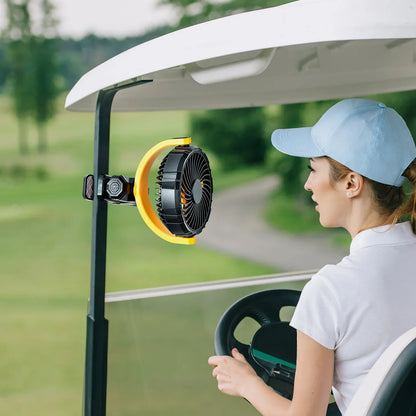 Battery Powered Car Fan 2000mAh Clip On Fan for Car Visor Quiet Rotate USB Rechargeable for SUV Van Truck Accessories