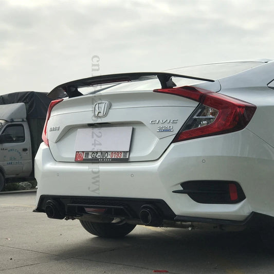 For Honda Civic Spoiler 2016 2017 2018 2019 2020 GT Style Car Decoration Rear Roof Tail Wing ABS Plastic Spoiler 4Door Painted