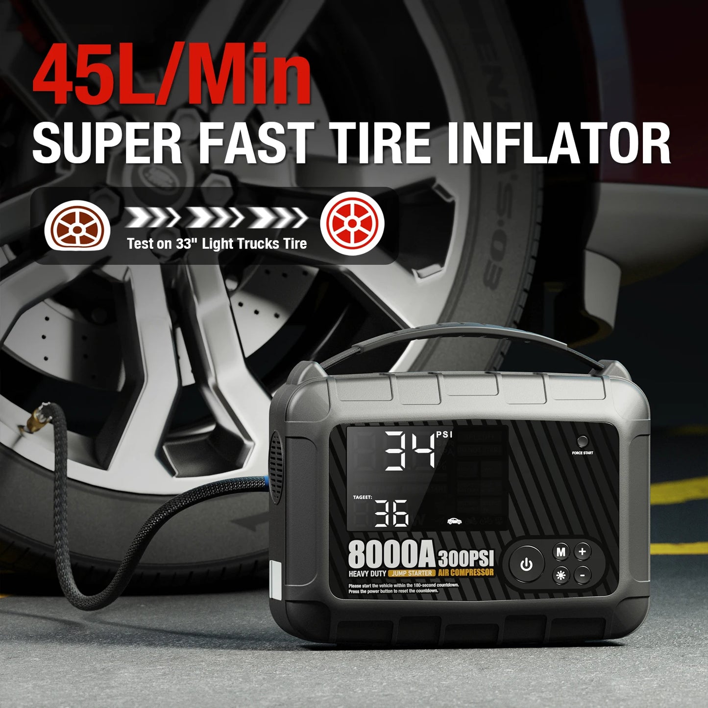 8000A Professional Heavy Duty Car Jump Starter Powerful Car 12V Car Battery Starter Booster Starting Device