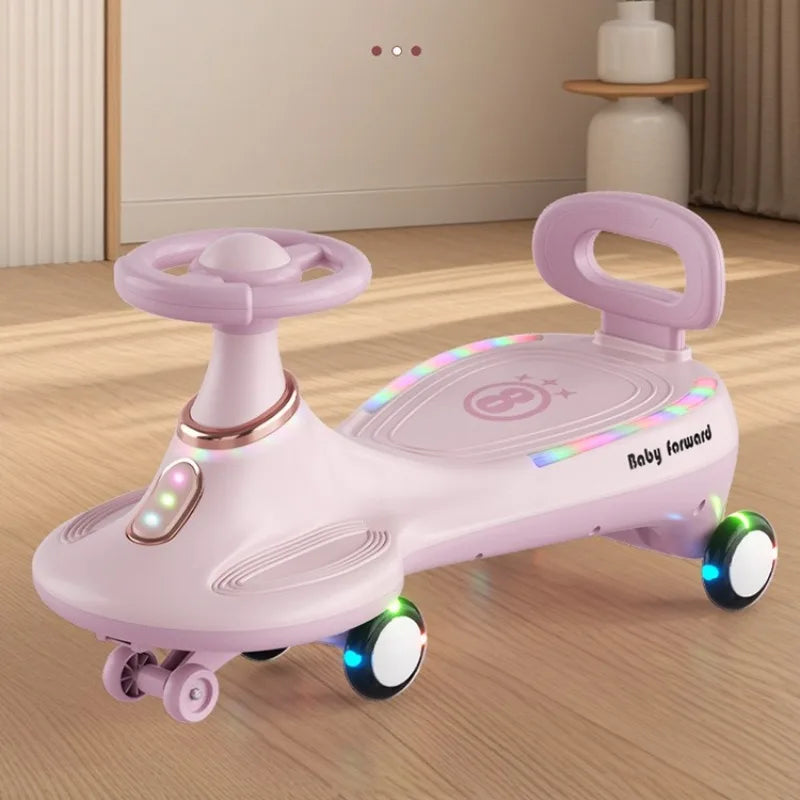 Kids Wobble Car Toy Anti Roll Swing Omnidirectional Wheels Unisex Adults Ride Children's Wiggle Car Anti-rollover