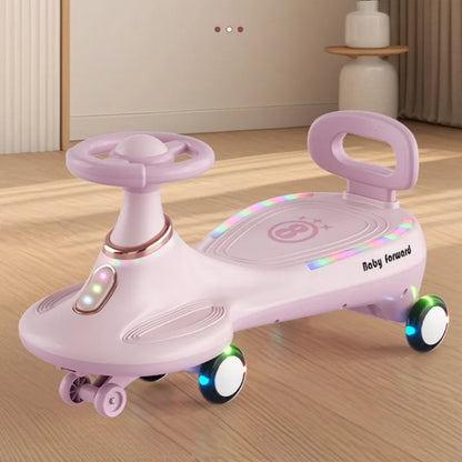 Kids Wobble Car Toy Anti Roll Swing Omnidirectional Wheels Unisex Adults Ride Children's Wiggle Car Anti-rollover