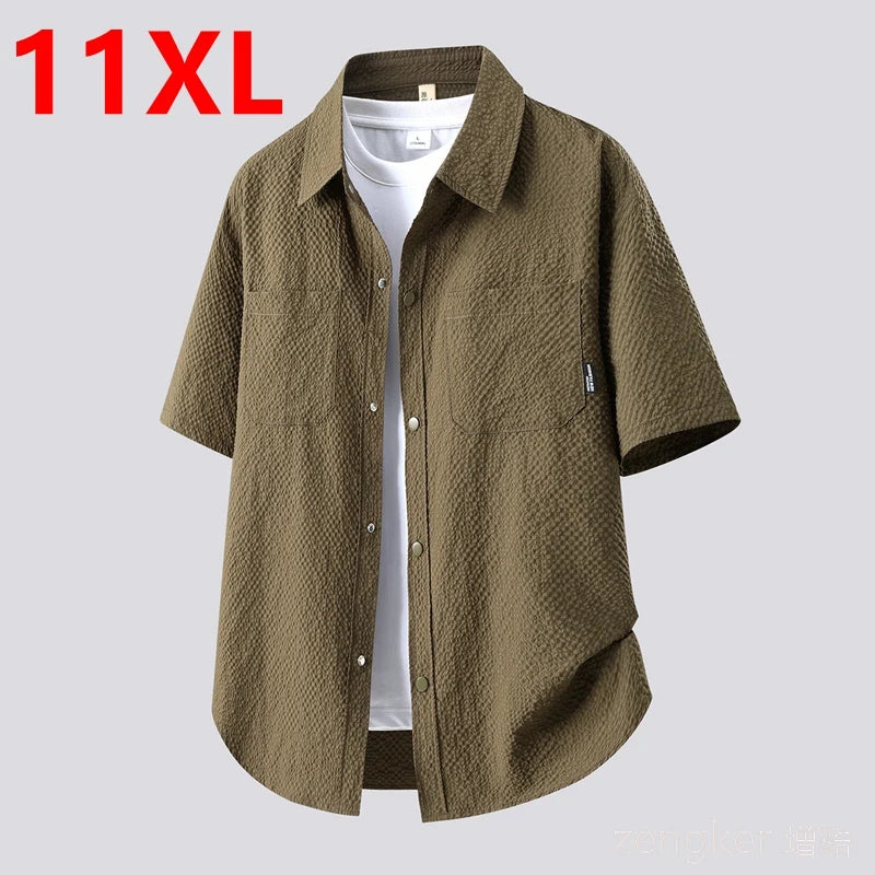 Extra Big Size 11XL Men's Breathable Short Short Sleeve Summer Top Male Plus Large 6XL 7XL 8XL 9XL 10XL Oversized Clothing Store