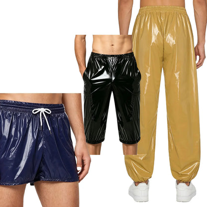Men Waterproof Jogging Pants Built-in Briefs Boxer Shorts for Jazz Dance Workout Beach Cycling Wear Sports Trousers Long Pants
