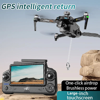 New AE60 GPS Drone 8K Professional HD Camera Brushless 3-Axis Gimbal Obstacle Avoidance Touch Screen Airdrop FPV Security Drones