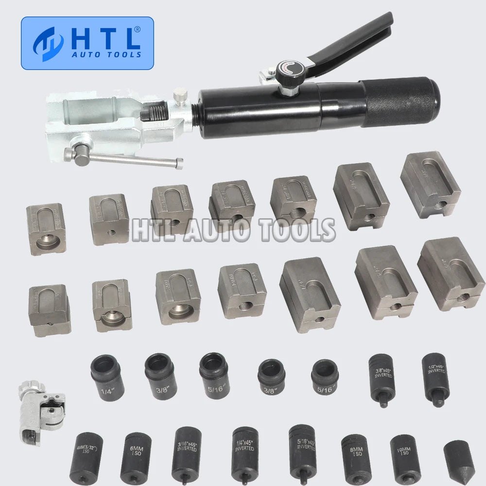 Hydraulic Flaring Tool Kit Universal Brake Flaring Tool Set with Tubing Cutter 45° Double Flaring Tool Kit Brake Line Flaring T