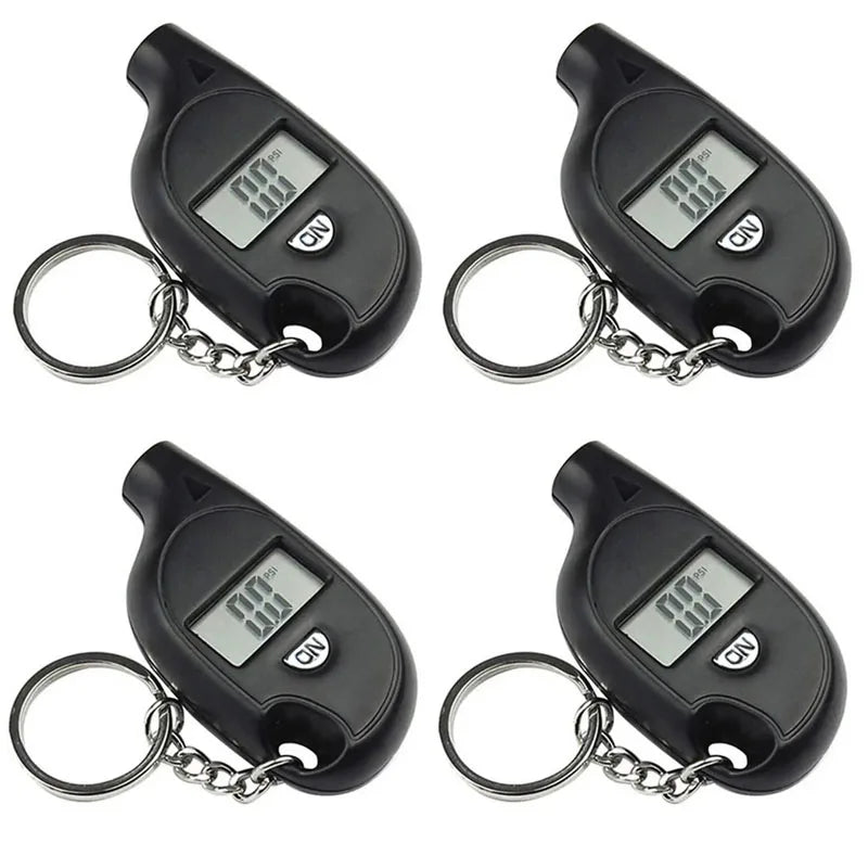 Mini Keychain Style Tire Gauge Digital Lcd Display Car Tire Air Pressure Tester Meter Auto Car Motorcycle Tire Safety Alarm