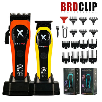 BRDCLIP 619 339 Hair Clippers Cordless Clippers Barber Electric DLC T-Blade Trimmer Portable Detail Trimmer LED Trimmer for Men