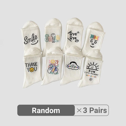 2/3/5/8 Pairs Men Women White Mid-Calf Socks Moisture-Wicking Anti Odor Casual Sports Basketball Retro Arch Support Socks