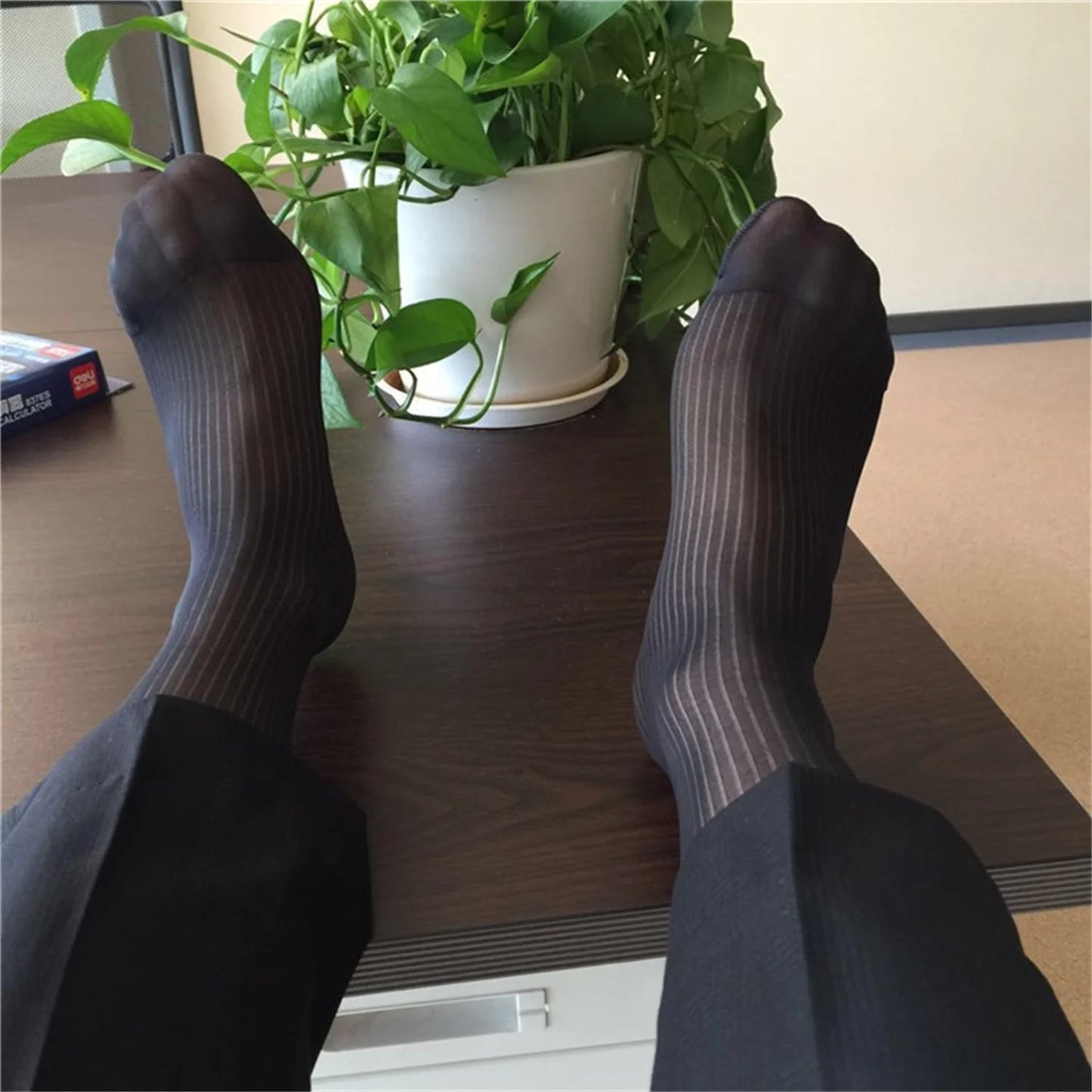 Toe Ring Socks Mature Man's High Class Outfit Business Style Rich Man  Fine Dress Socks Short Socks Daily