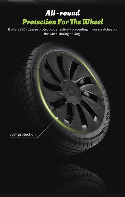 4PCS for Tesla Model Y 2025-2026 Juniper 19 Inch Smooth Style Hubcap Hub Cap Full Rim Cover Replacement Wheel Cap Accessories