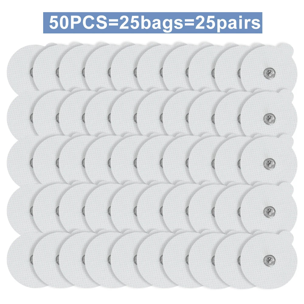 50/100pcs Round TENS EMS Electrode Pads for Pulse Electric Digital Massage Machine Gel Slimming Muscle Stimulation Patches