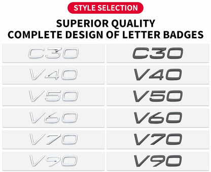 3d Black Car Trunk Letters For Volvo C30 V40 V50 V60 V90 S40 S60 S80 S90 XC40 XC60 XC90 Emblem Logo Badge Sticker Accessories