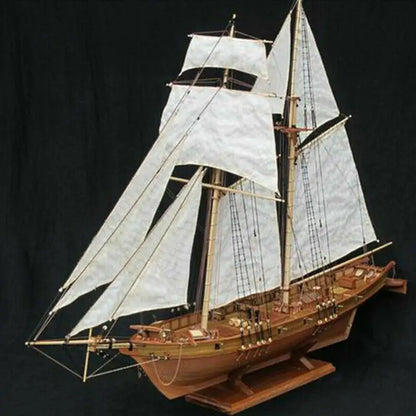 1:100 Halcon Wooden Sailing Boat Model DIY Kit Ship Assembly Decoration Gift·