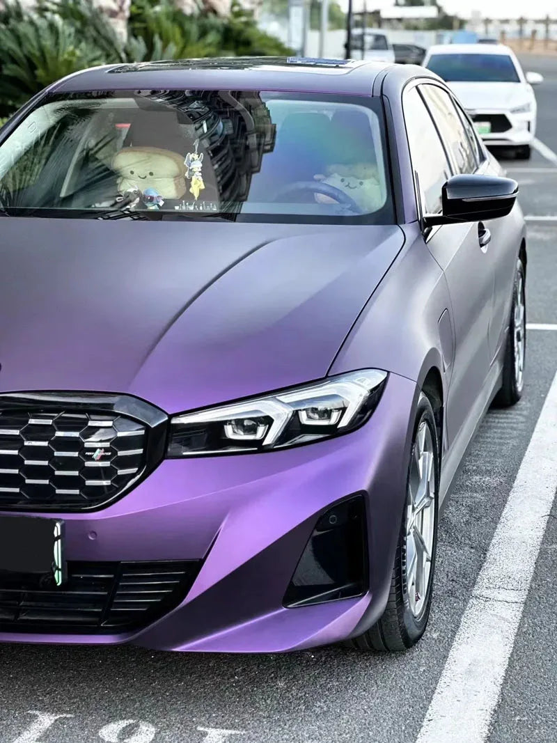 PET Ultra Matte Ghost Purple Vinyl Wrap Film Roll Self Adhesive Motorbike Car Wrapping Decal