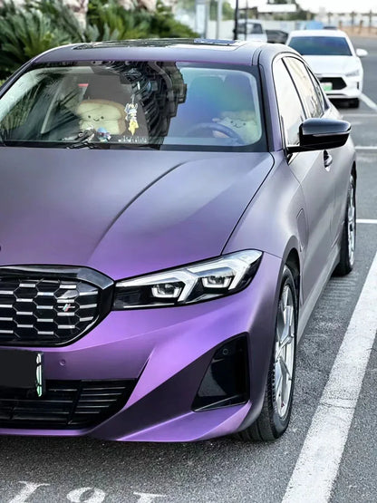 PET Ultra Matte Ghost Purple Vinyl Wrap Film Roll Self Adhesive Motorbike Car Wrapping Decal