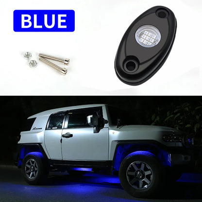 1/2/4pcs Auto chassis lights LED Rock Lamp Contour Decorative Light bottom Atmosphere light for cross-country SUV ATV Dune Buggy