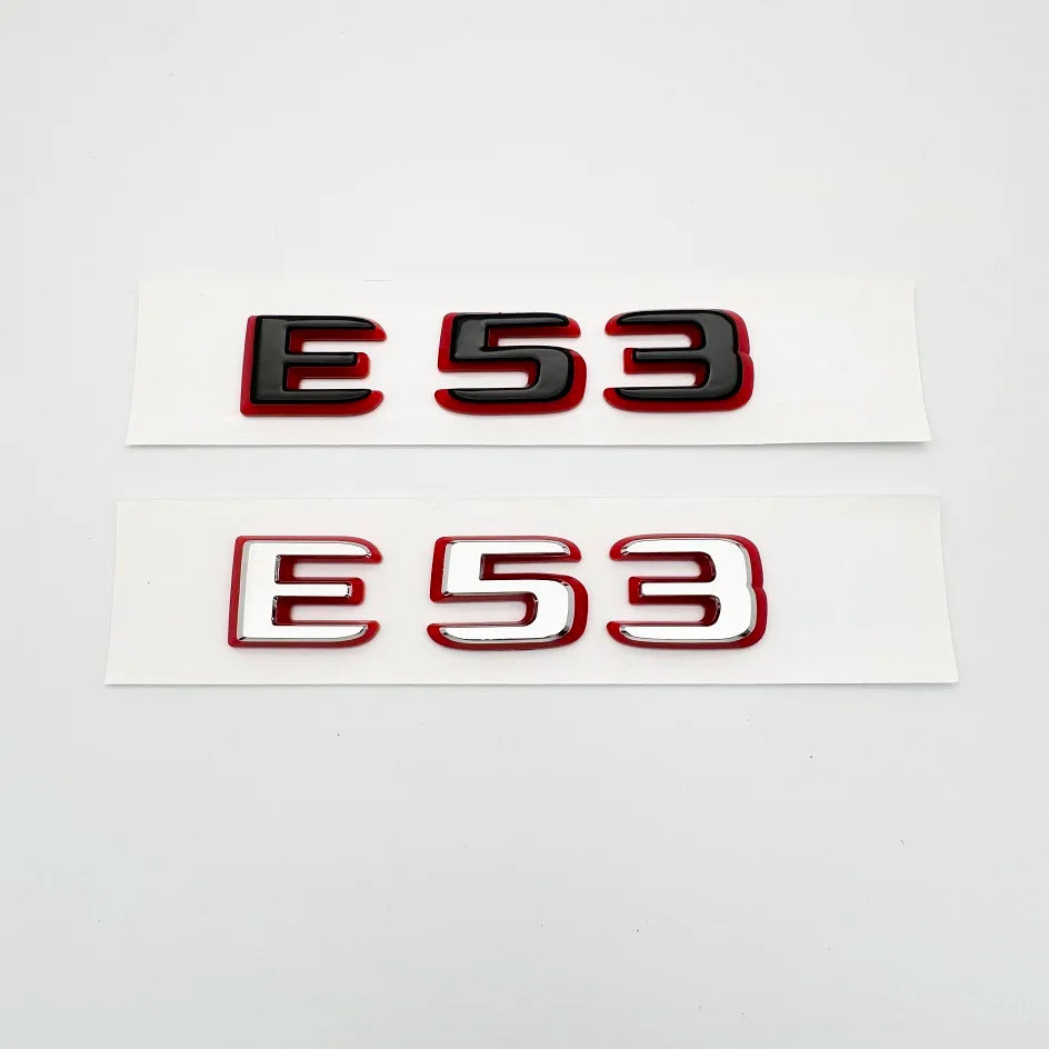 2024 New style Two tone Letters Numbers Emblem E43 E53 E63s for Car Fender Trunk Rear W212 W213 W214 Sticker
