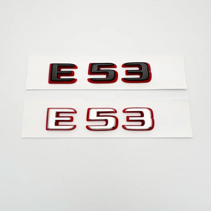 2024 New style Two tone Letters Numbers Emblem E43 E53 E63s for Car Fender Trunk Rear W212 W213 W214 Sticker
