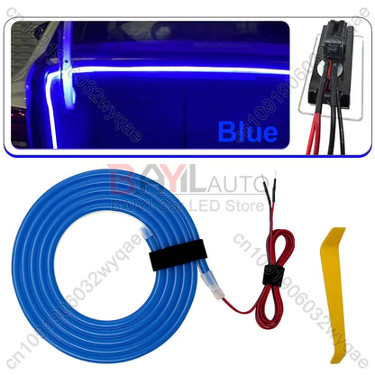 12V LED car atmosphere light, 200cm/420cm Car Universal trunk light bar, DIY can cut car tail lamp brightening Auto Accessories