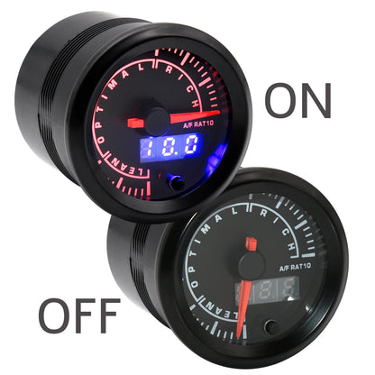 52mm Air Fuel Ratio Gauge Narrowband Round 7 Colors Digital Air/Fuel AFR Meter for 12V Racing Car Boost Guages Stepper Motor