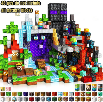 Magnetic Building Blocks New Mine World Magnetic Snow Ice Castle Construction Brick Cube STEM Boy Girl Children Toy Set Gift