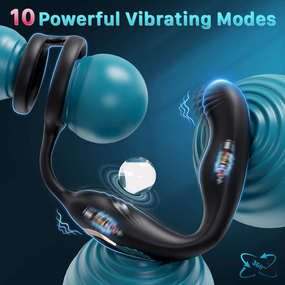Male Sex Toys Anal Vibrator for Men Prostate Massager Gay Anal Plug Adult Toys Butt Plug for Men Remote 7 Wiggling Vibrating