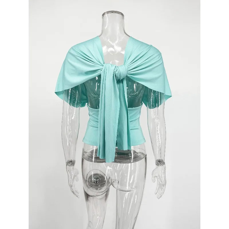 Talenza Summer Women's Camisole Tops Fashion Sexy Lace-Up V-Neck New Fit Blouse Tops Party Vacation Chic Casual Women's Clothes