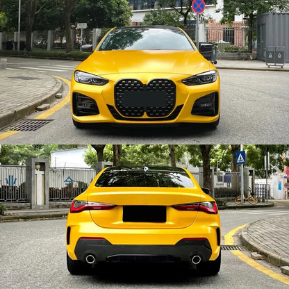Car Sticker Color Change Vinyl Film Matte Metallic Yellow PET Bubble Free Wrapping Car Accessories Auto Self Adhesive Decals