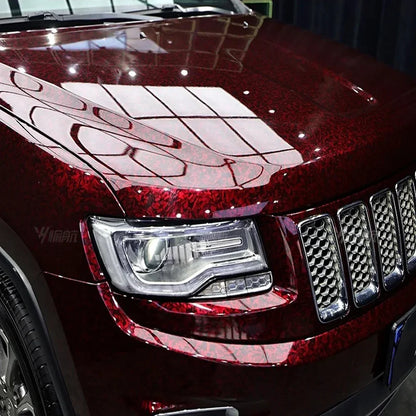 Red Series Wrap Vinyl Car Wrapping Film Bubble-free Vehicle Decoration PET Waterproof External Car Stickers Carbon Fiber Glossy