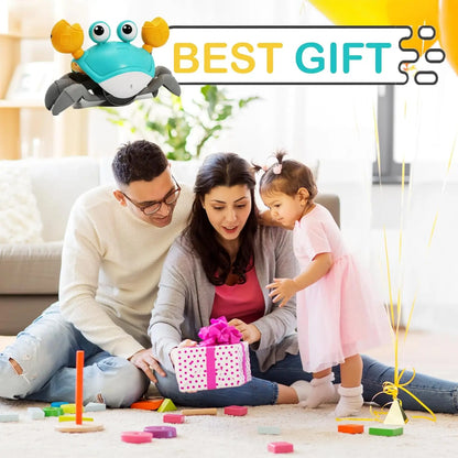 Crawling Crab Baby Toy, Interactive Infant Tummy Time Crab with Music, Toddler Walking Dancing Crab, Funny Birthday Gifts