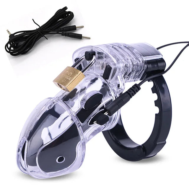 Electric Shock Bdsm Cock Sheath Ball Stretcher Host Cable E-stim Penis Ring Electro Sex Toy for Men Glans Testicle Loops Massage