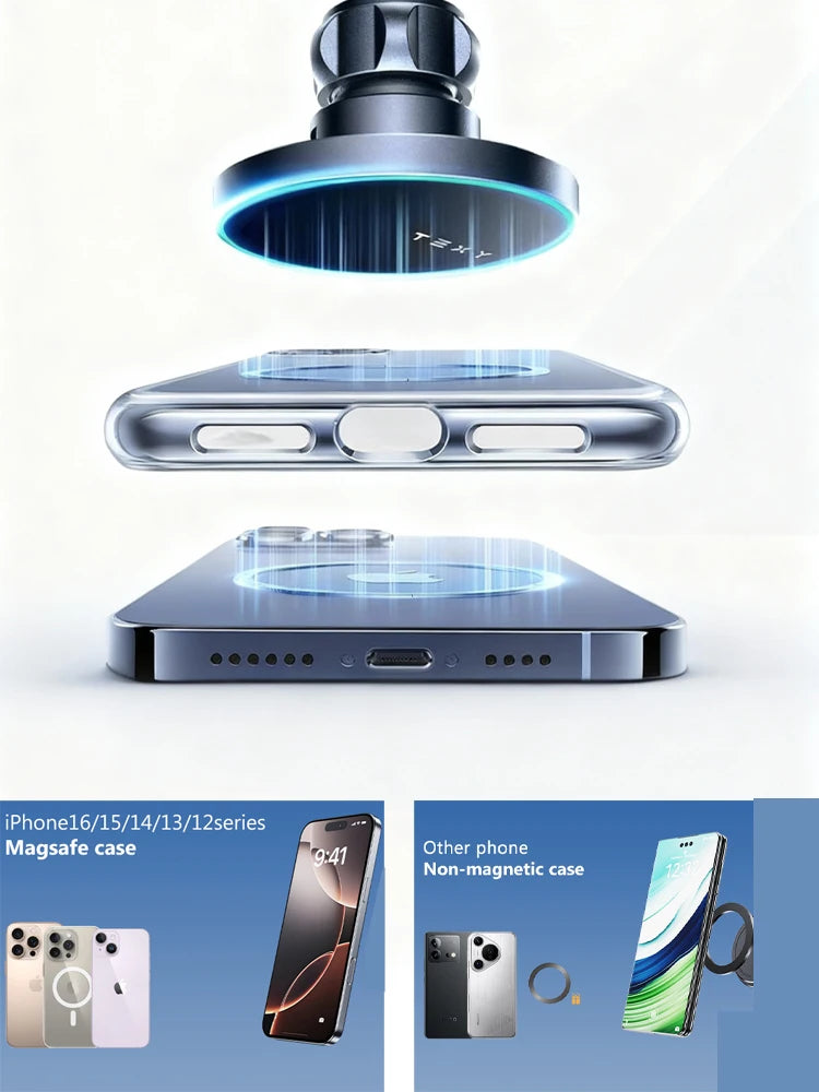 Magnetic Car Phone Holder for Tesla Model 3/Y BYD Car Display Screen Side 360 Degree Rotation Car Mount for IPhone 12 13 14 15