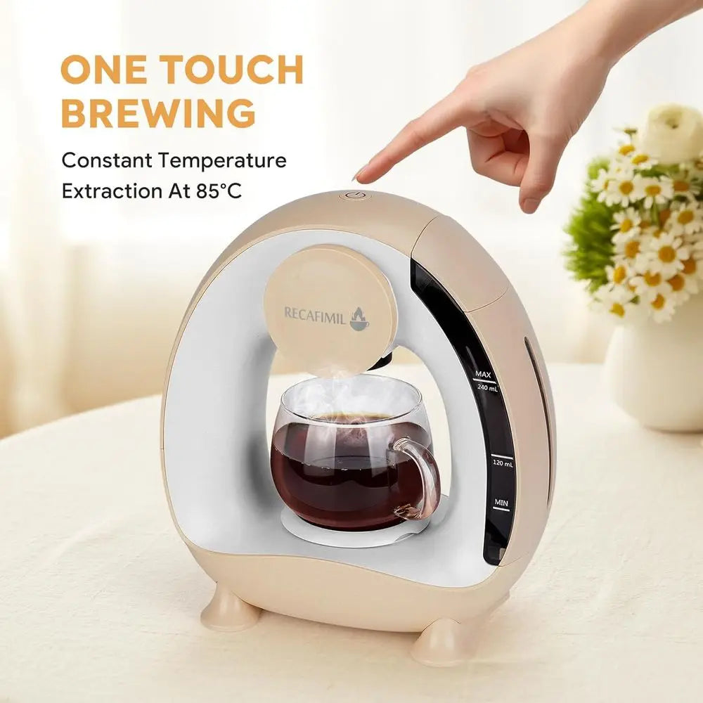 Compact 2-in-1 Coffee & Tea Maker: Brews 4-8 Oz in 2 Minutes, Ideal for Home, Office, Dorm