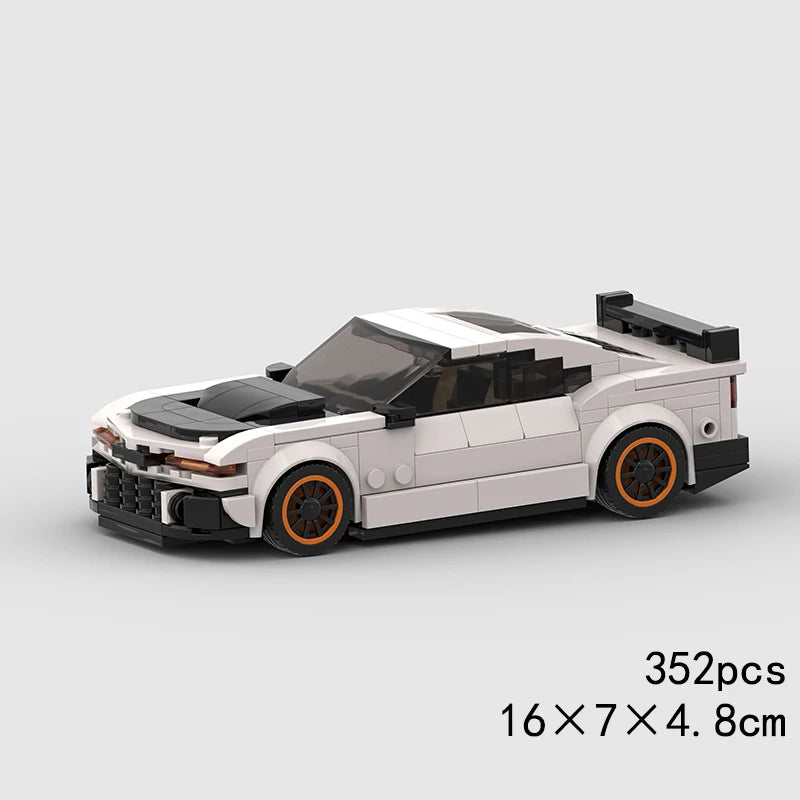 MOC Speed Sports Super Race Car Model Building Blocks Pickup Police Bricks City Racing Vehicle SUV Technical Rally Sport Toy