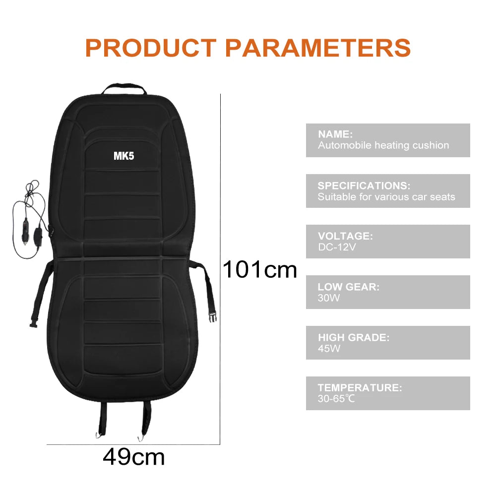 12V Heated Car Seat Cover Cushion Pad Auto Interior Accessories For VW Volkswagen Golf 6 7 5 4 3 2 8 MK4 MK6 MK7 MK5 MK3 MK2 MK8