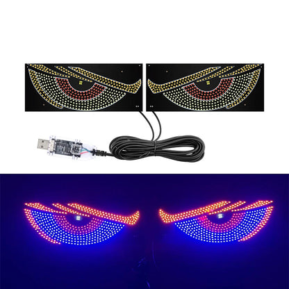 1/2PCS Devil Eyes Light USB-Powered LED Matrix Panel DIY Programmable Flexible LED Screen with App Control for Cars Windshield