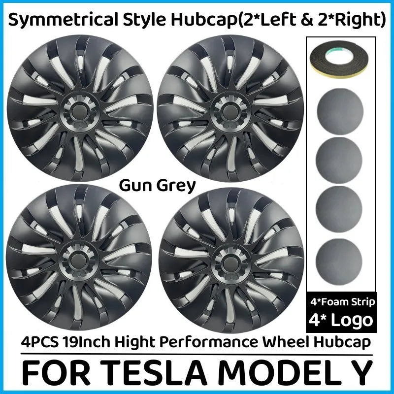 4PCS 19 Inch Hub Cap for Tesla Model Y 2024  Performance Replacement Wheel Hubcap Right&Left Wheel Cap Full Rim Cover Accessorie