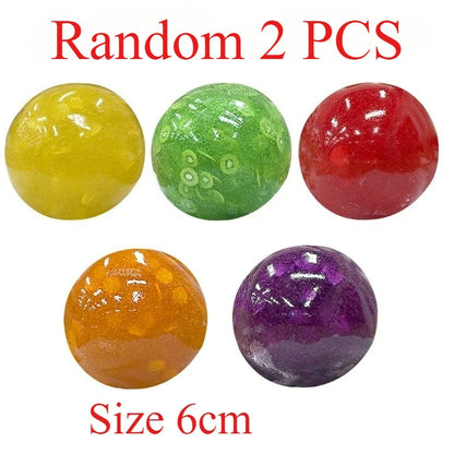 New Product Fruit Smoothie Extrusion Sound Control Series Plastic Decompression Toy Fruit Sugar Smoothie Ball To Relieve Anxiety