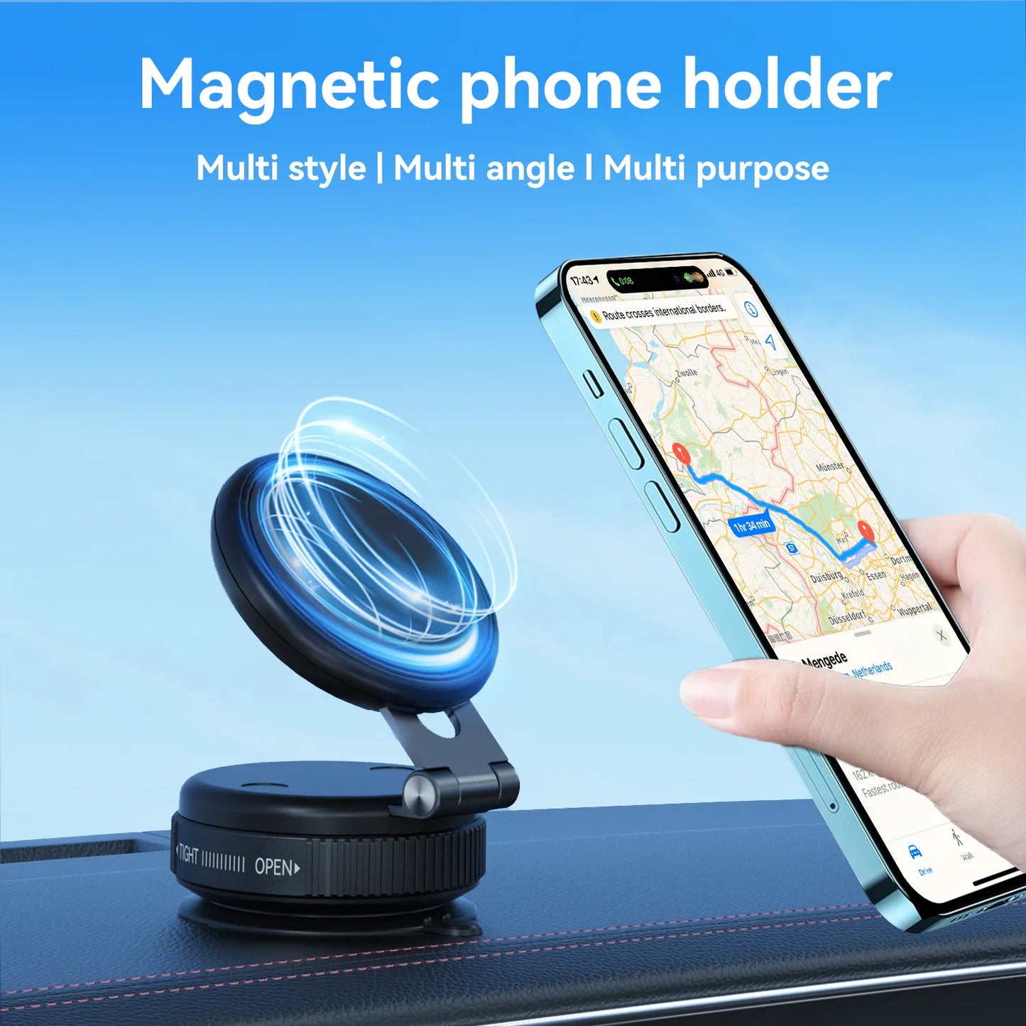 Model Powerful Vacuum Suction Mobile Phone Holder Extendable and Foldable Magnetic Mobile Phone Holder Portable Support Bracket