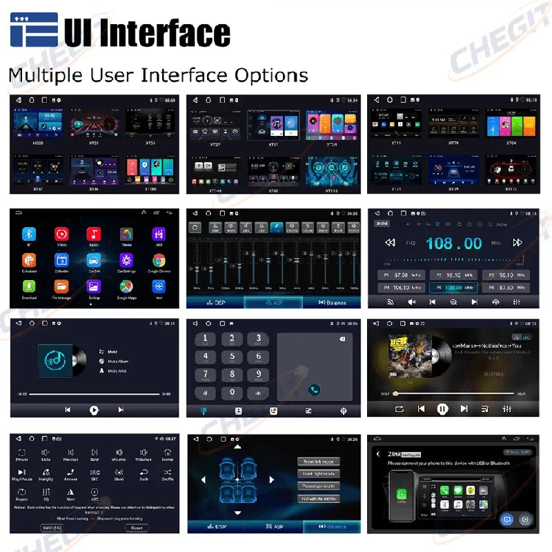 Universal 7"/9"/10“ 2DIN Android 13 4+64G Car Stereo Carplay Android Auto GPS Navigation Bluetooth FM RDS Radio WIFI Touchscreen