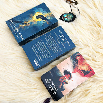 54 Relationship Truth Oracle Cards, 13x8 Cm, Reveals Communication Patterns, Card Game for Personal Growth, Insightful Deck