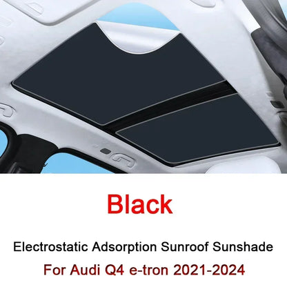 Roof Sunshade Fit For Audi Q4 e-tron 2021-2023 2024 Car Electrostatic Adsorption Sunroof Sunshade Skylight Blind Shading Sticker