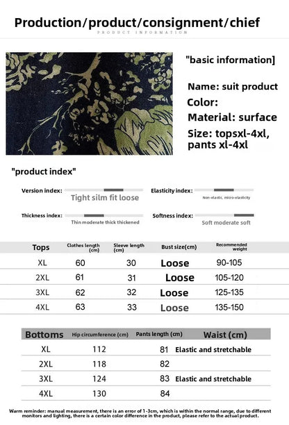 New Summer Floral Print Midi Sleeve Cotton Linen Loose Women's Two-Piece Set Ethnic Style Mom Clothes Comfortable Breathable