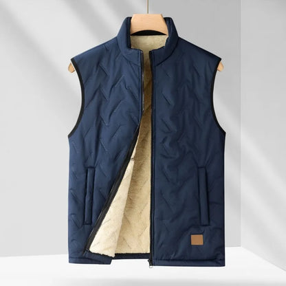Men's Winter Vest Jacket Lamb Wool Stand Collar Outdoor Windproof Waistcoat Comfortable Warm Fleece Thickened Sleeveless Tops