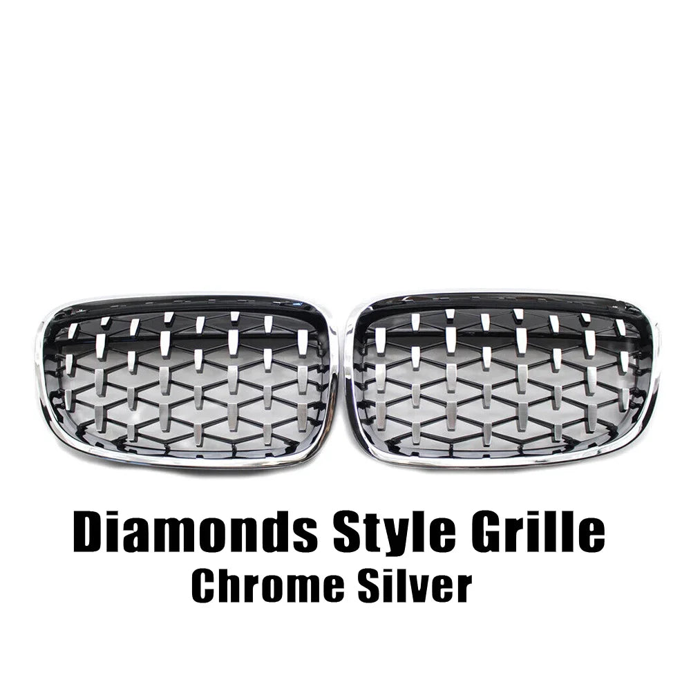 XVIP Car Front Grille Grills Gloss Black for BMW 1 Series F20 m140i 118d F21 2012-2014 Front Diamonds Style Grille Accessories